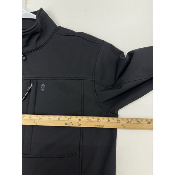 Free Country Mens Jacket Size Small 34-36 Black Fleece Lined Zip Up Soft Shell - Picture 11 of 14